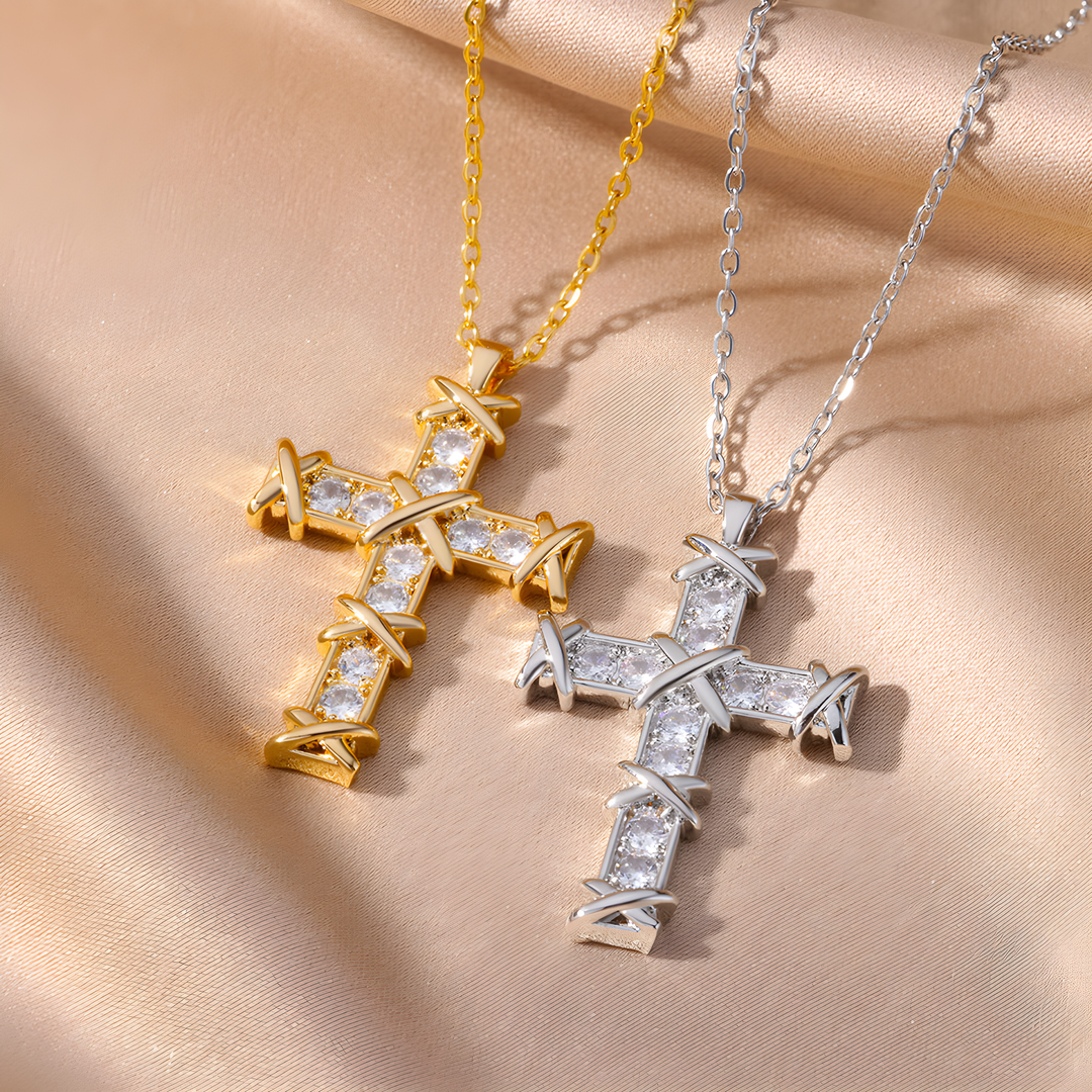 Kreuzkette mit Dornenverzierung - Volura