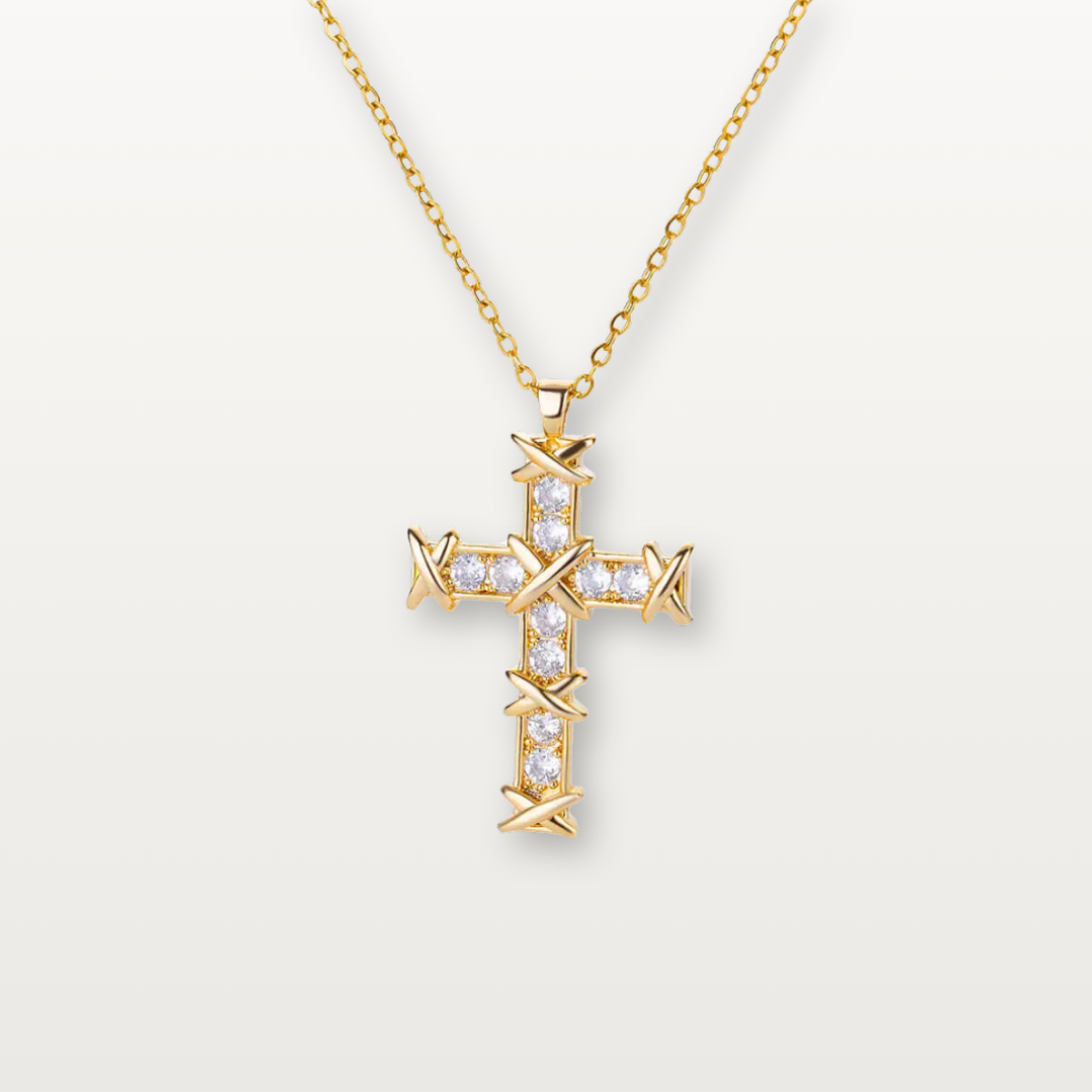 Kreuzkette mit Dornenverzierung - Volura