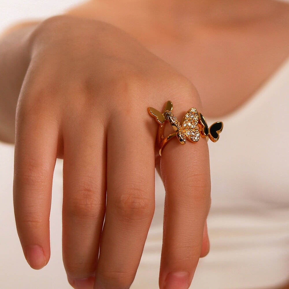 Schmetterlingsring mit Zirkonia - Volura