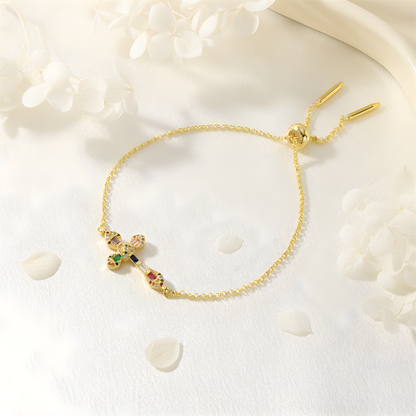 Kreuz-Armband mit bunten Zirkonia - Volura