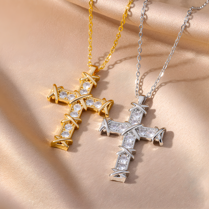 Kreuzkette mit Dornenverzierung - Volura