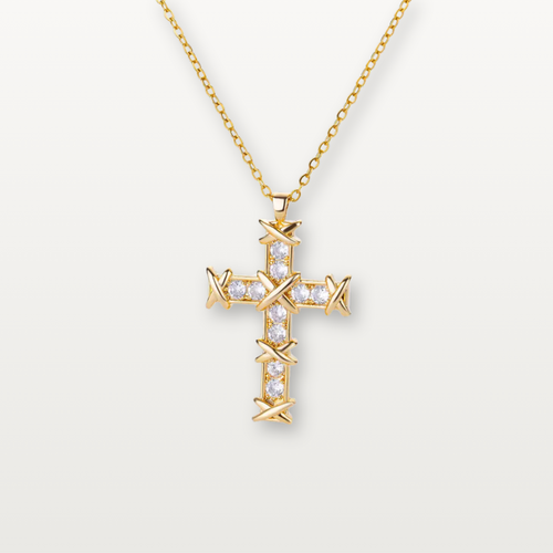 Kreuzkette mit Dornenverzierung - Volura