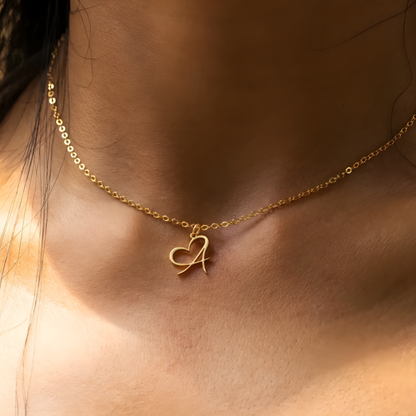Personalisierte Halskette mit Herz-Buchstabe - Volura