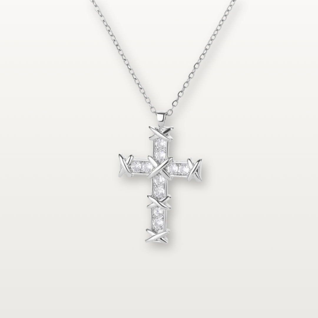 Kreuzkette mit Dornenverzierung - Volura