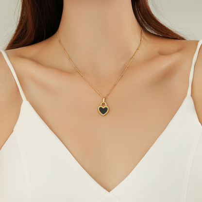 Halskette mit doppelseitigem Herz-Anhänger - Volura
