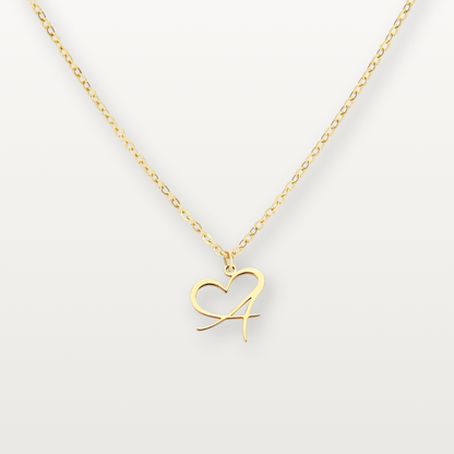 Personalisierte Halskette mit Herz-Buchstabe - Volura