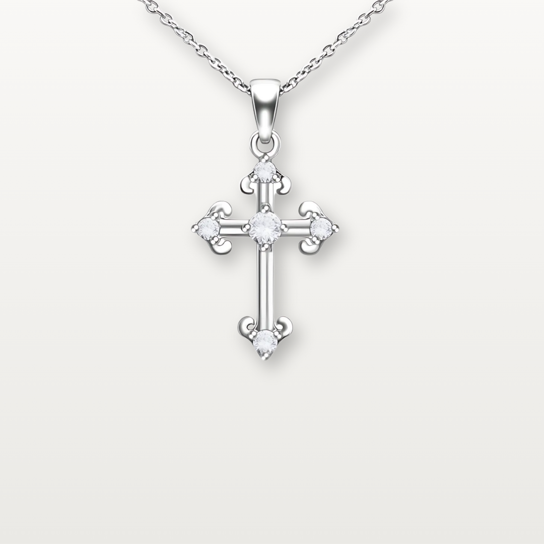 Barock-Kreuzkette mit Zirkonia - Volura