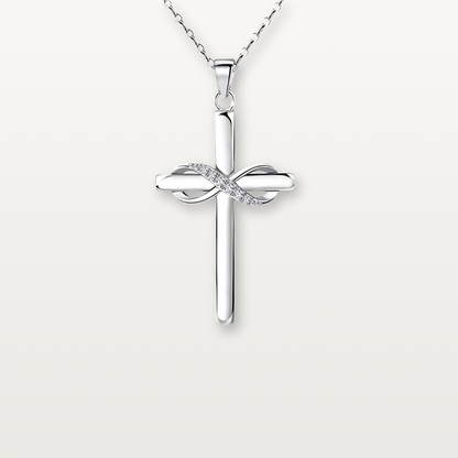 Kreuzkette mit Unendlichkeits-Symbol und Zirkonia - Volura
