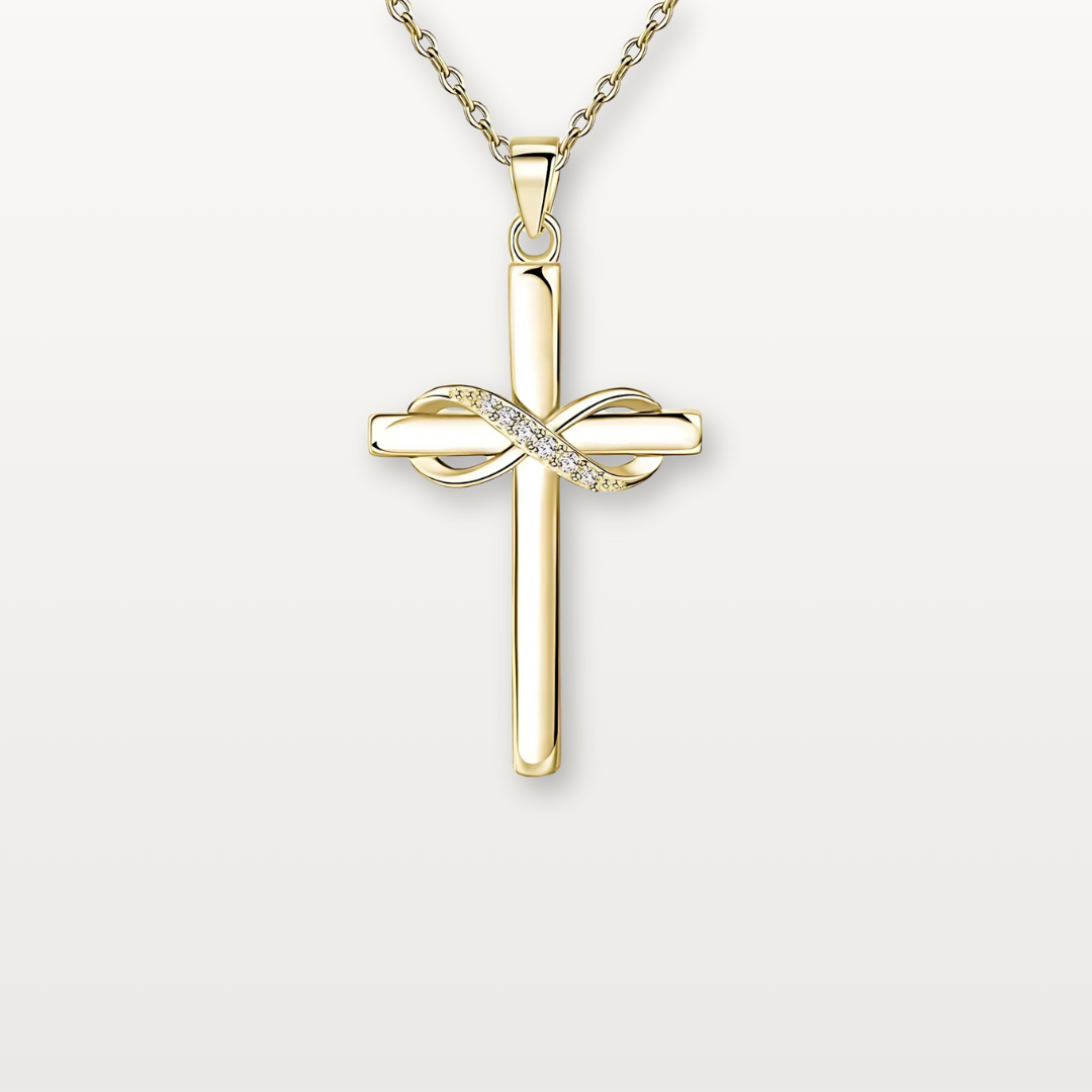 Kreuzkette mit Unendlichkeits-Symbol und Zirkonia - Volura