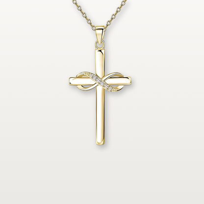 Kreuzkette mit Unendlichkeits-Symbol und Zirkonia - Volura