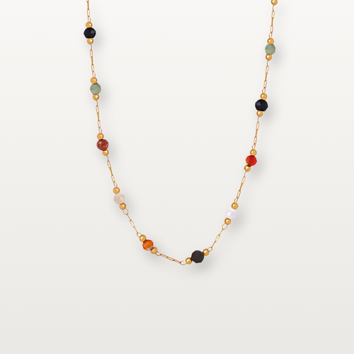 Halskette mit Perlen und Steinen - Volura