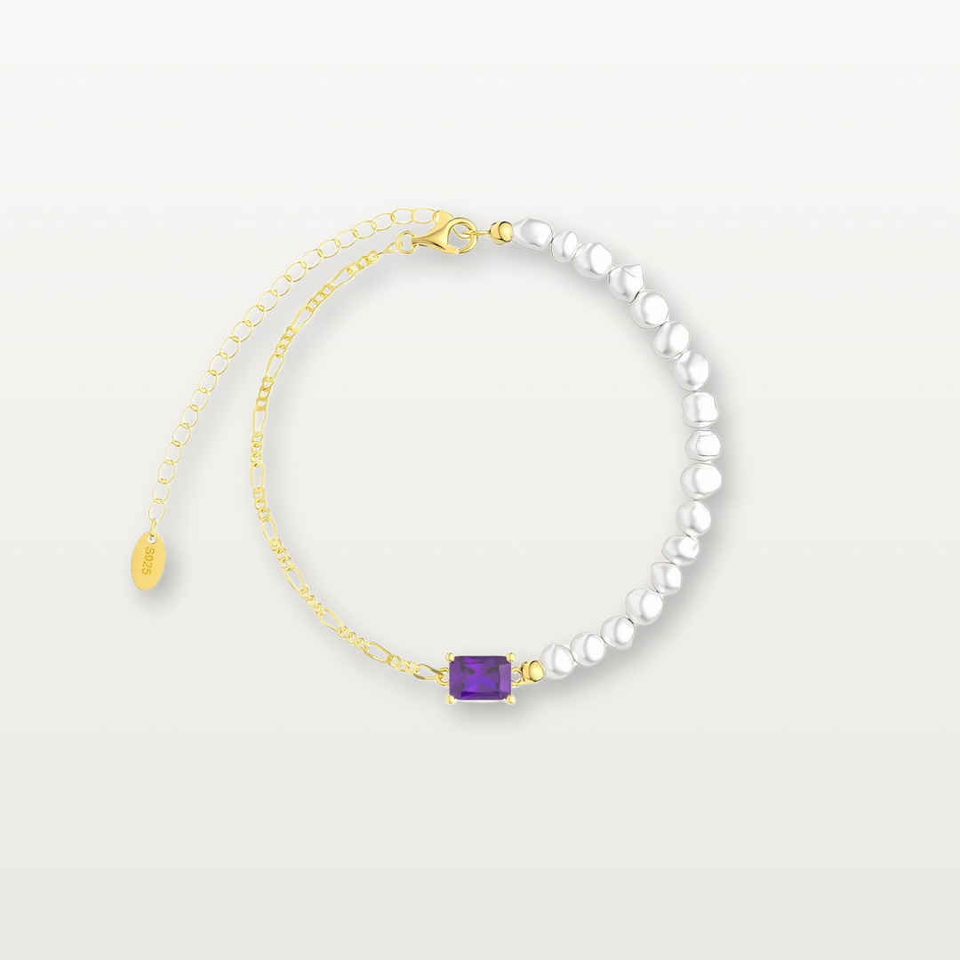 Figaro Armband mit Süsswasserperlen und Zirkon - Volura