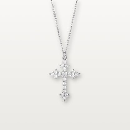 Halskette mit Zirkonia-Kreuzanhänger - Volura