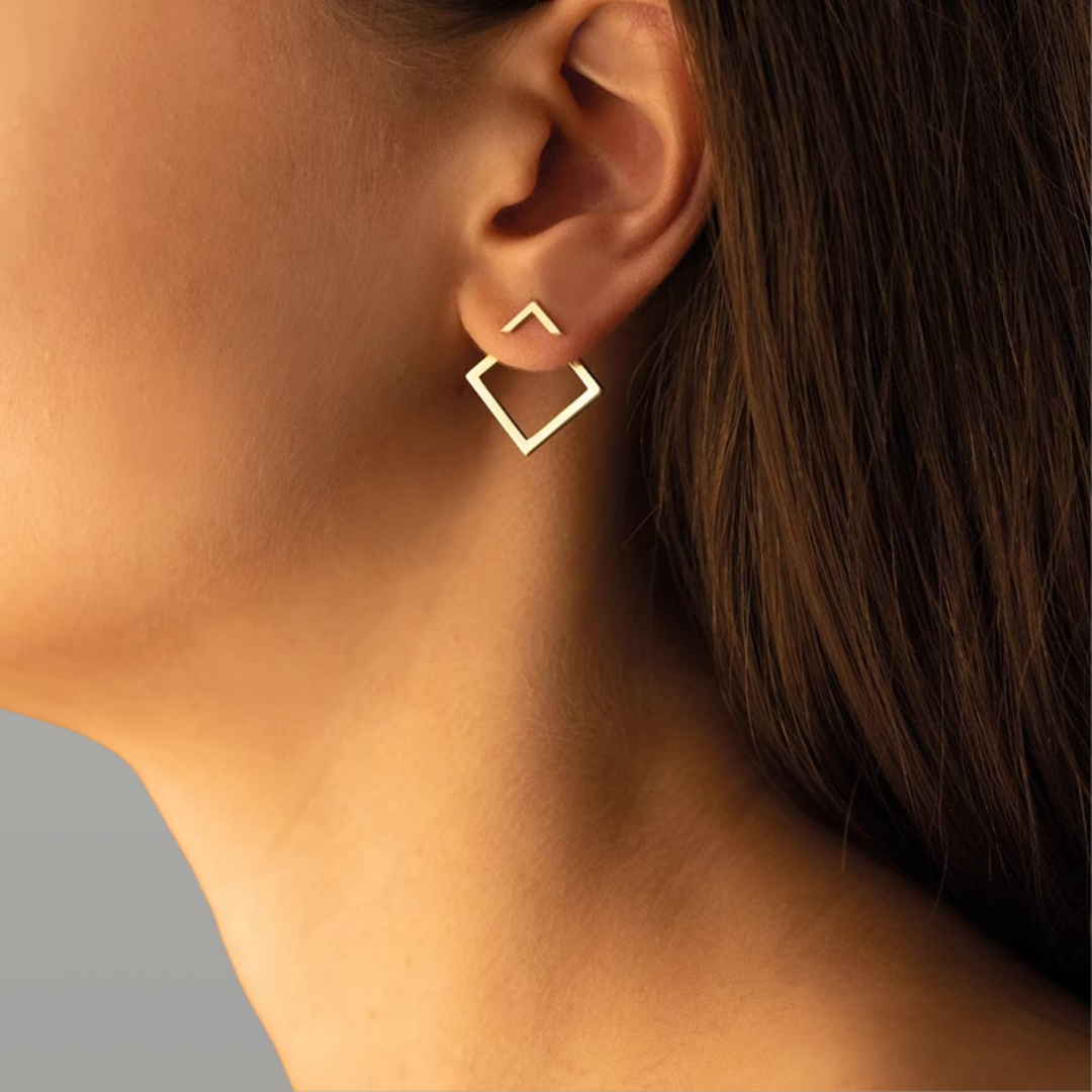 Geometrische Ohrringe im Quadrat-Stil - Volura