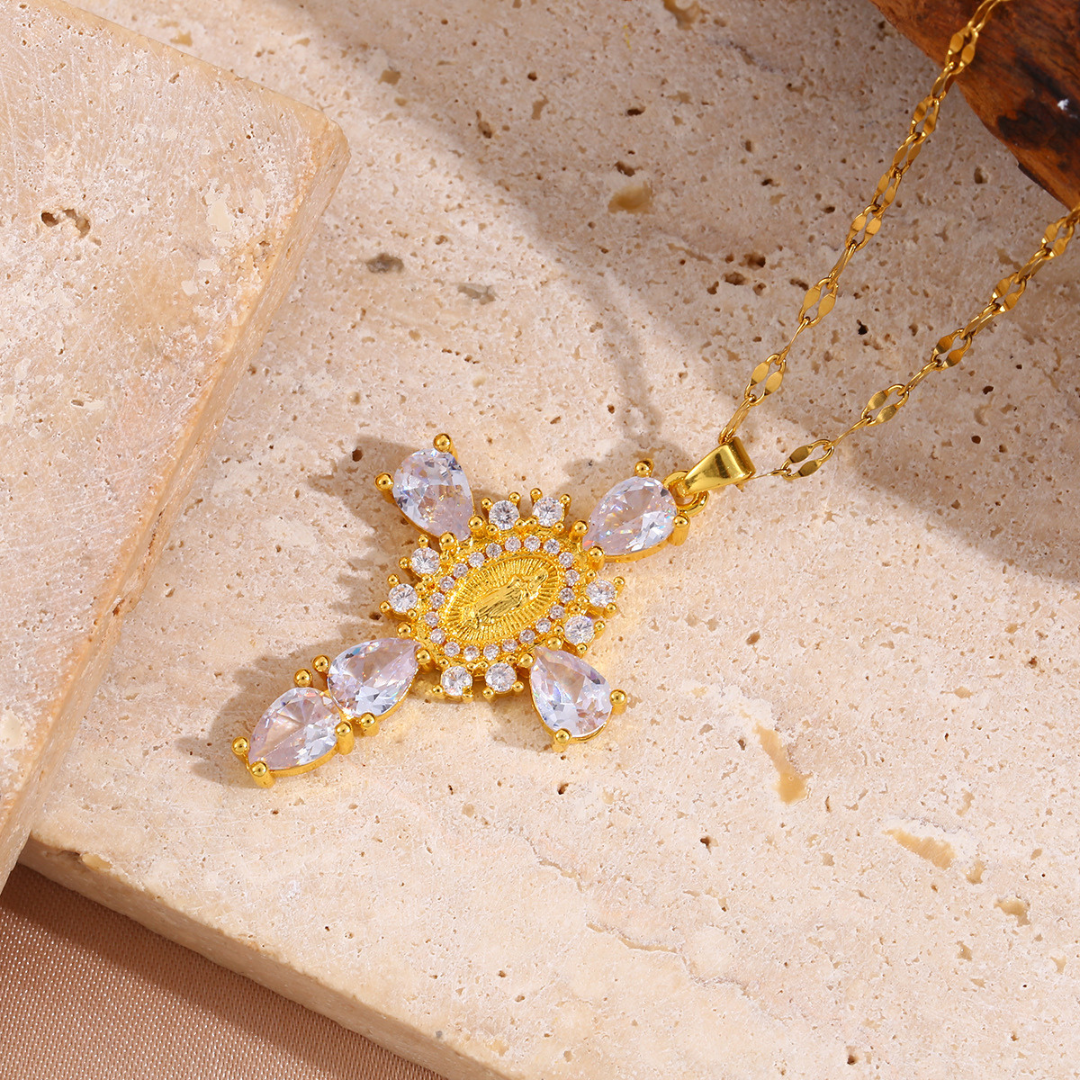 Kreuzkette mit Zirkonia - Volura