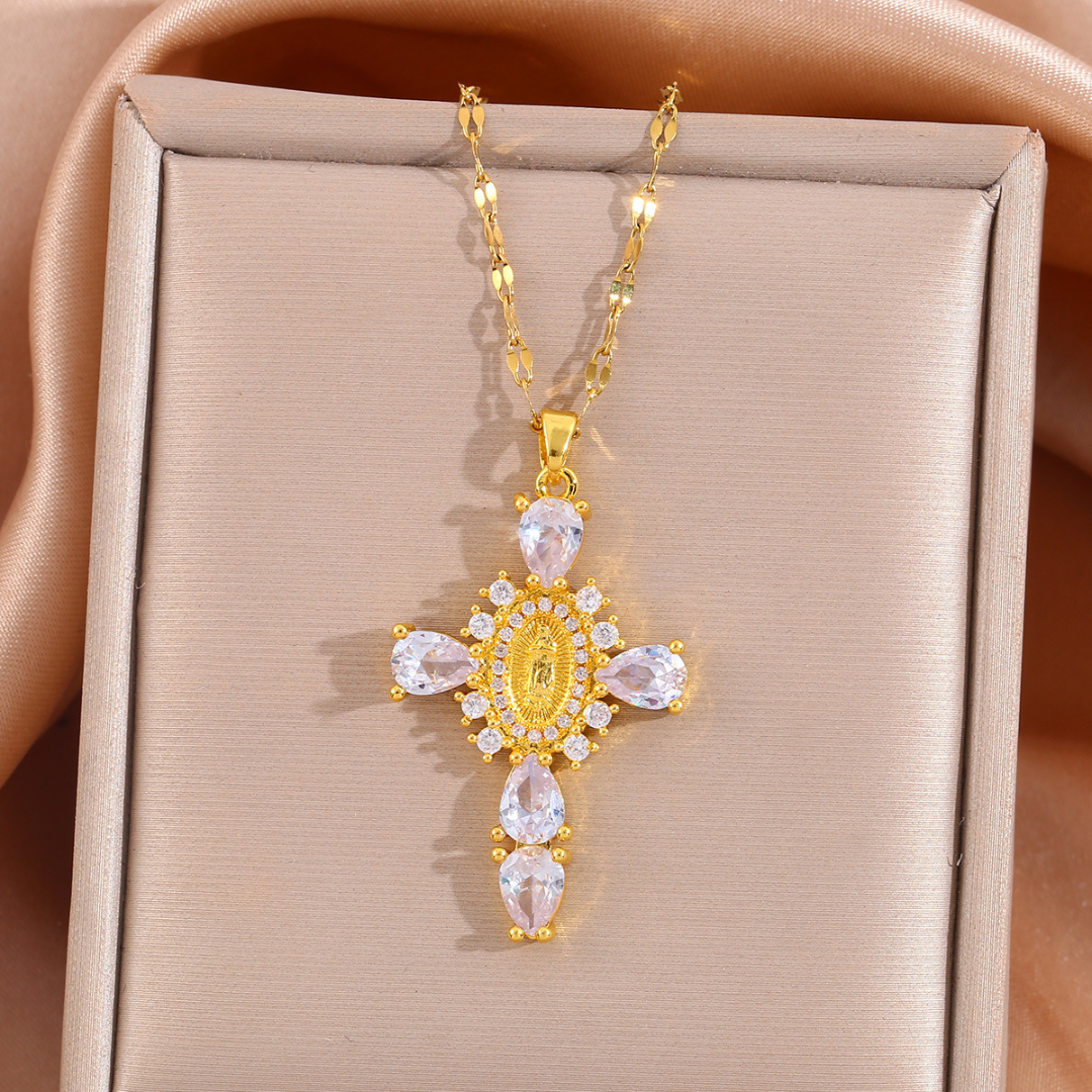 Kreuzkette mit Zirkonia - Volura