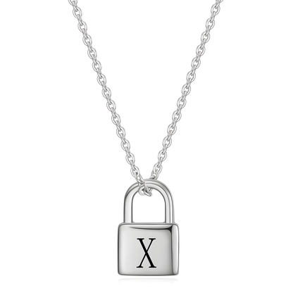 Necklace with lock and letter