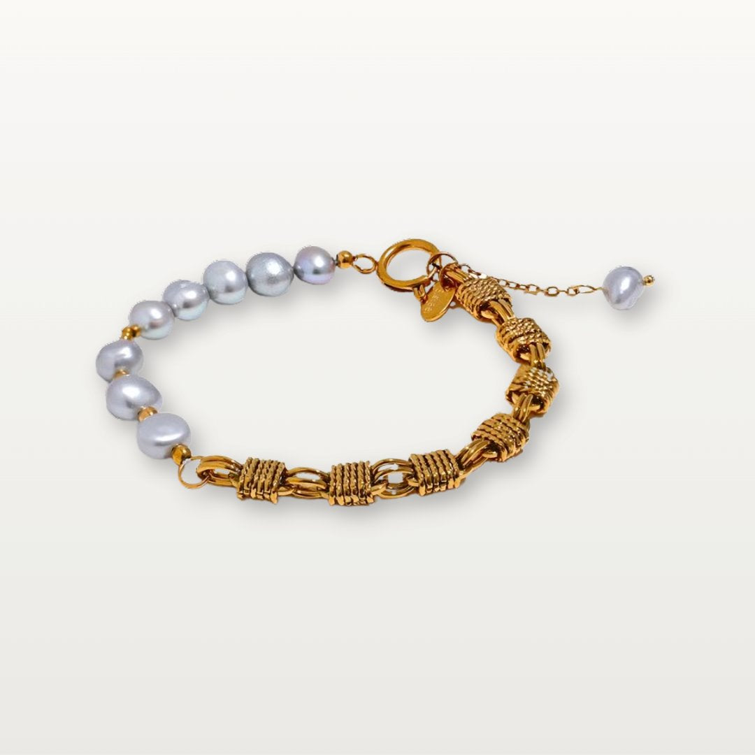 Halb Perl-Halb-Ketten Armband - Volura