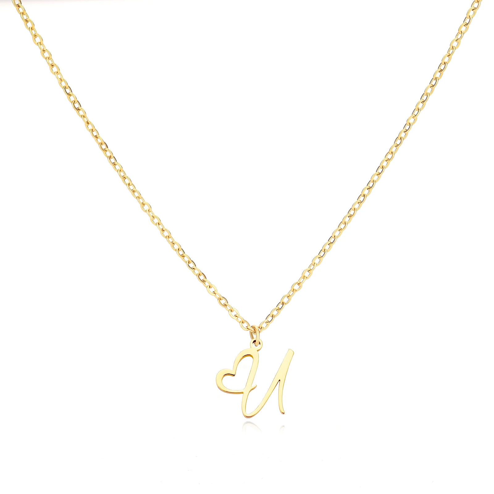 Personalisierte Halskette mit Herz-Buchstabe - Volura